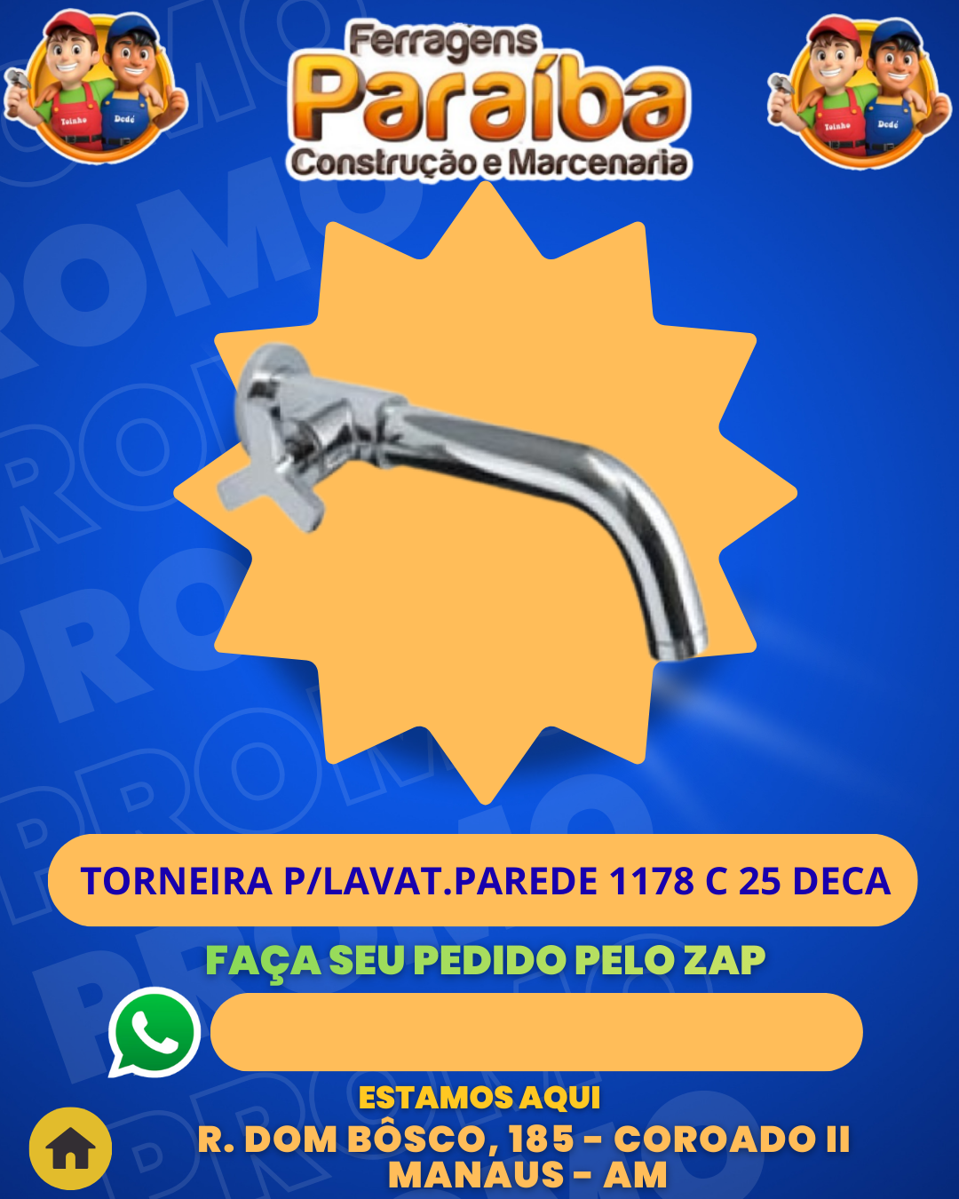 TORNEIRA PLAVAT.PAREDE 1178 C 25 DECA 1
