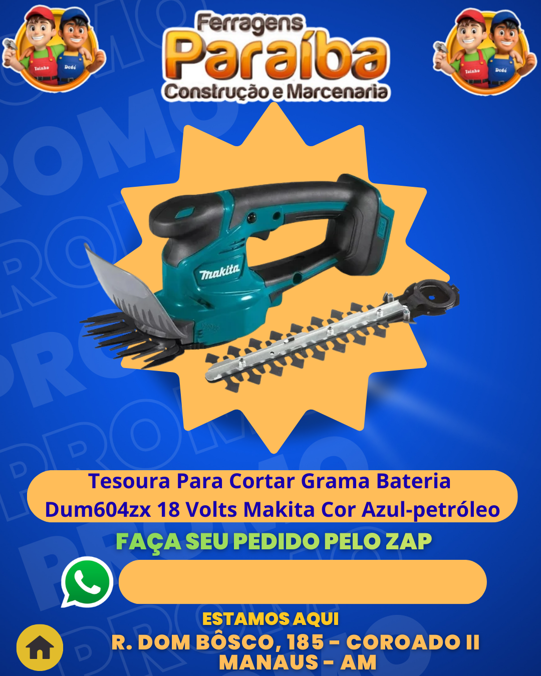 Tesoura Para Cortar Grama Bateria Dum604zx 18 Volts Makita Cor Azul-petrвleo 1