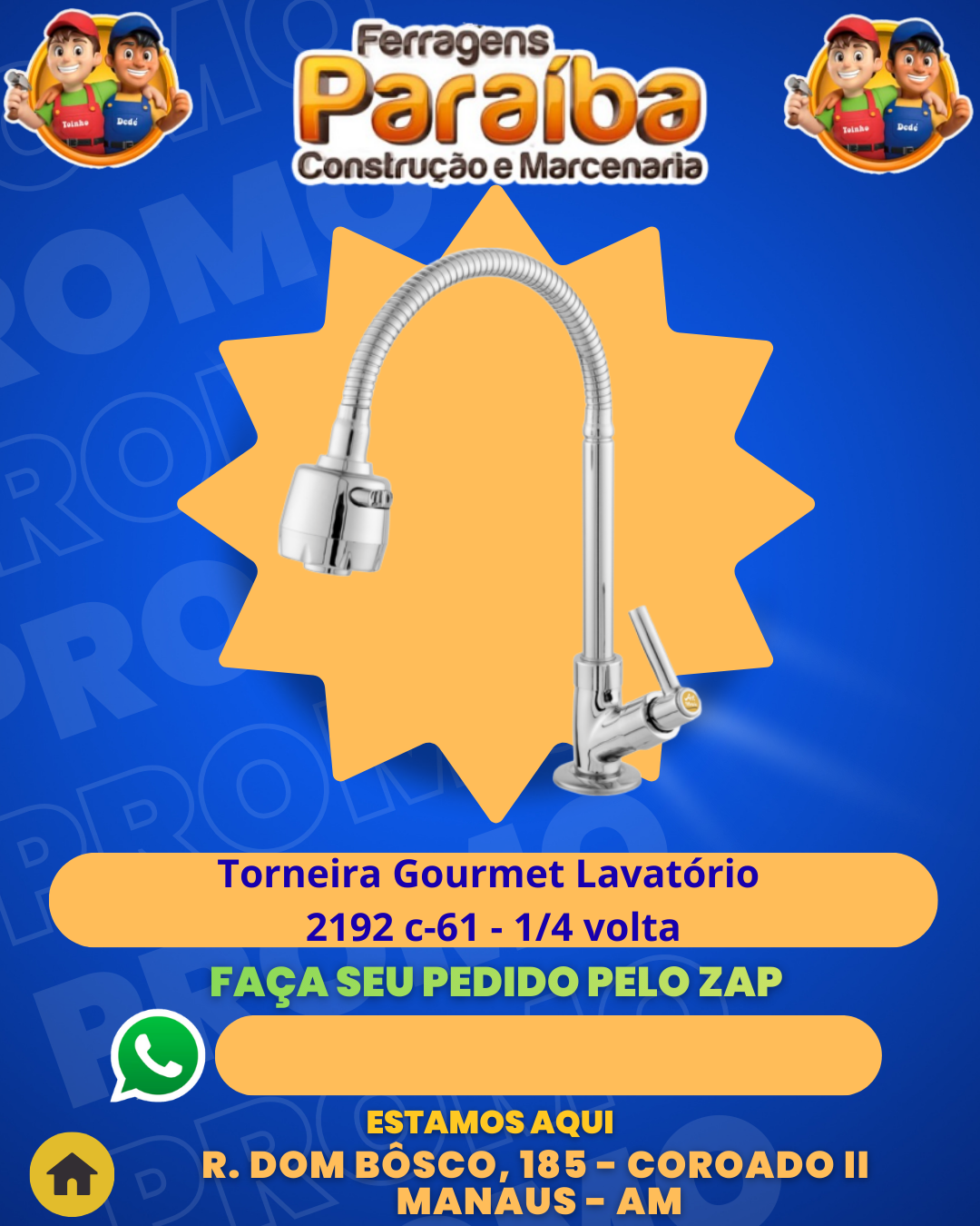 Torneira Gourmet Lavatвrio 2192 c-61 - 14 volta 1