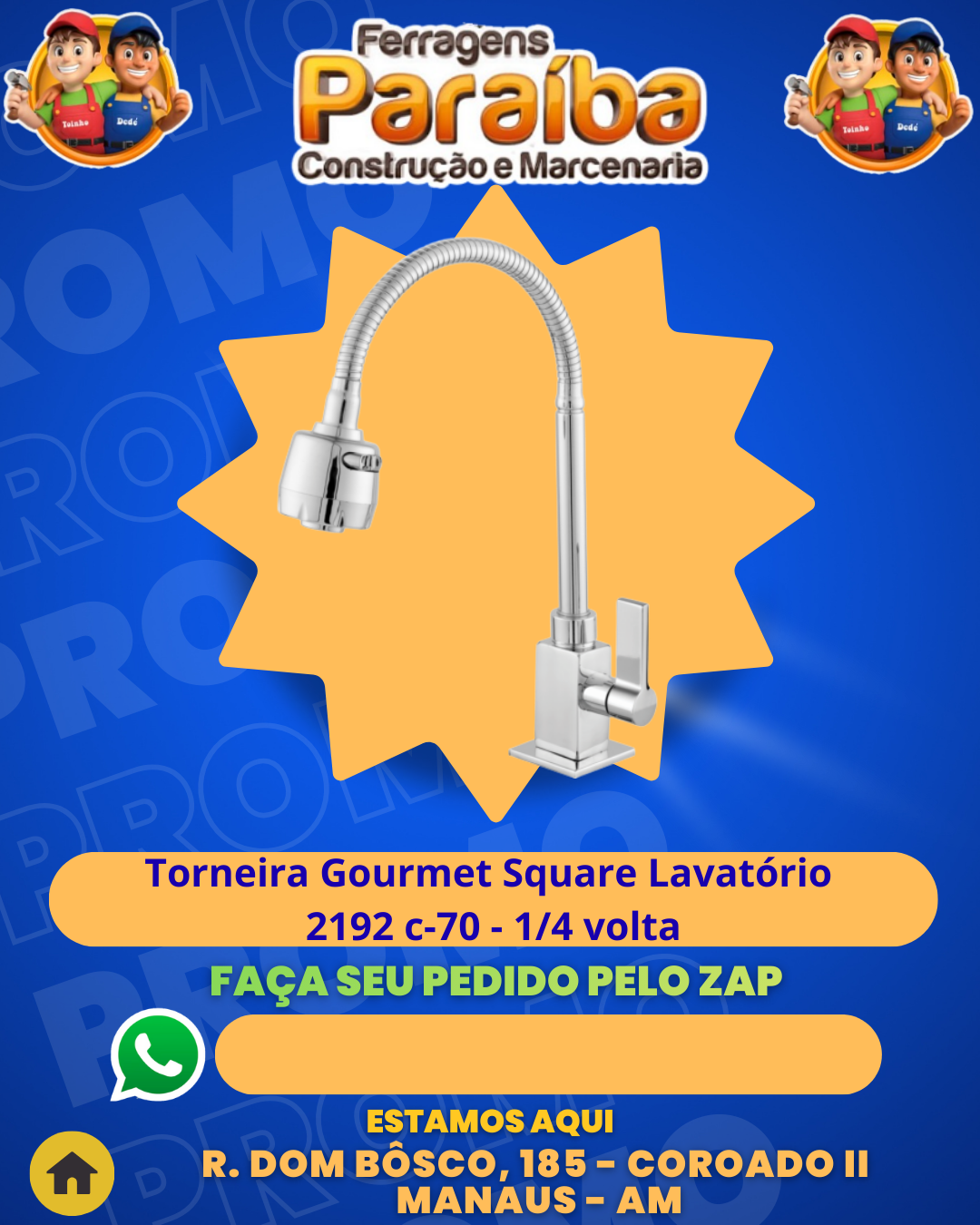 Torneira Gourmet Square Lavatвrio 2192 c-70 - 14 volta 1