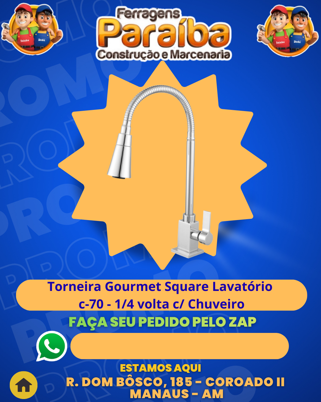Torneira Gourmet Square Lavatвrio c-70 - 14 volta c Chuveiro 1
