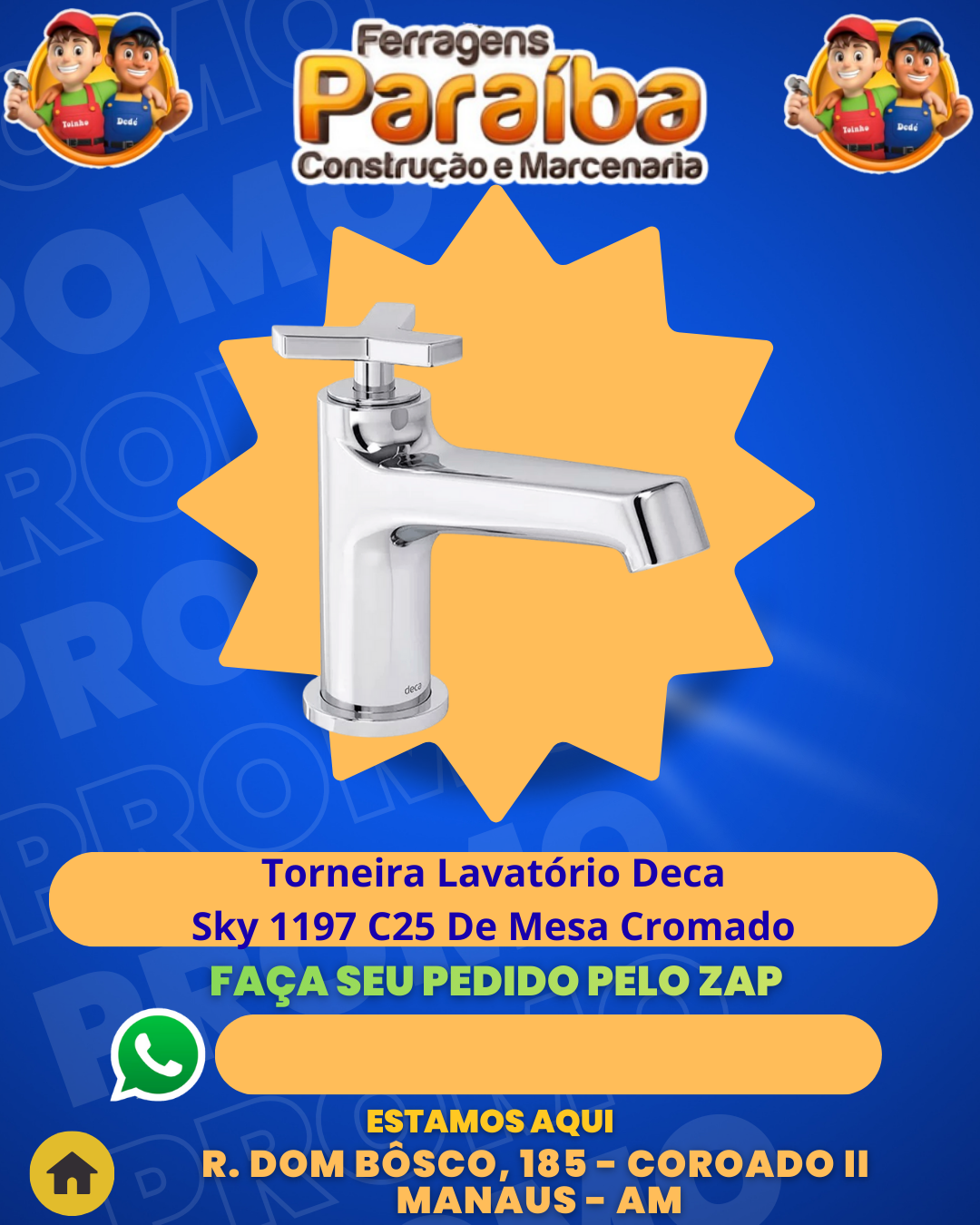 Torneira Lavatвrio Deca Sky 1197 C25 De Mesa Cromado 1
