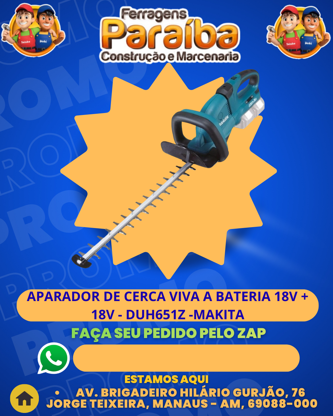 APARADOR DE CERCA VIVA A BATERIA 18V + 18V - DUH651Z -MAKITA 1