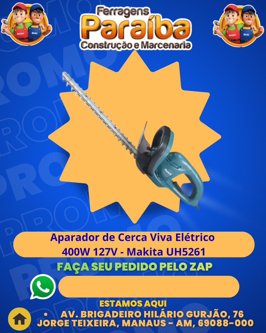 Aparador de Cerca Viva ElВtrico 400W 127V - Makita UH5261 1