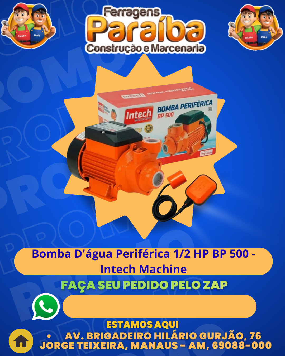 Bomba D'аgua PerifВrica 12 HP BP 500 - Intech Machine 1