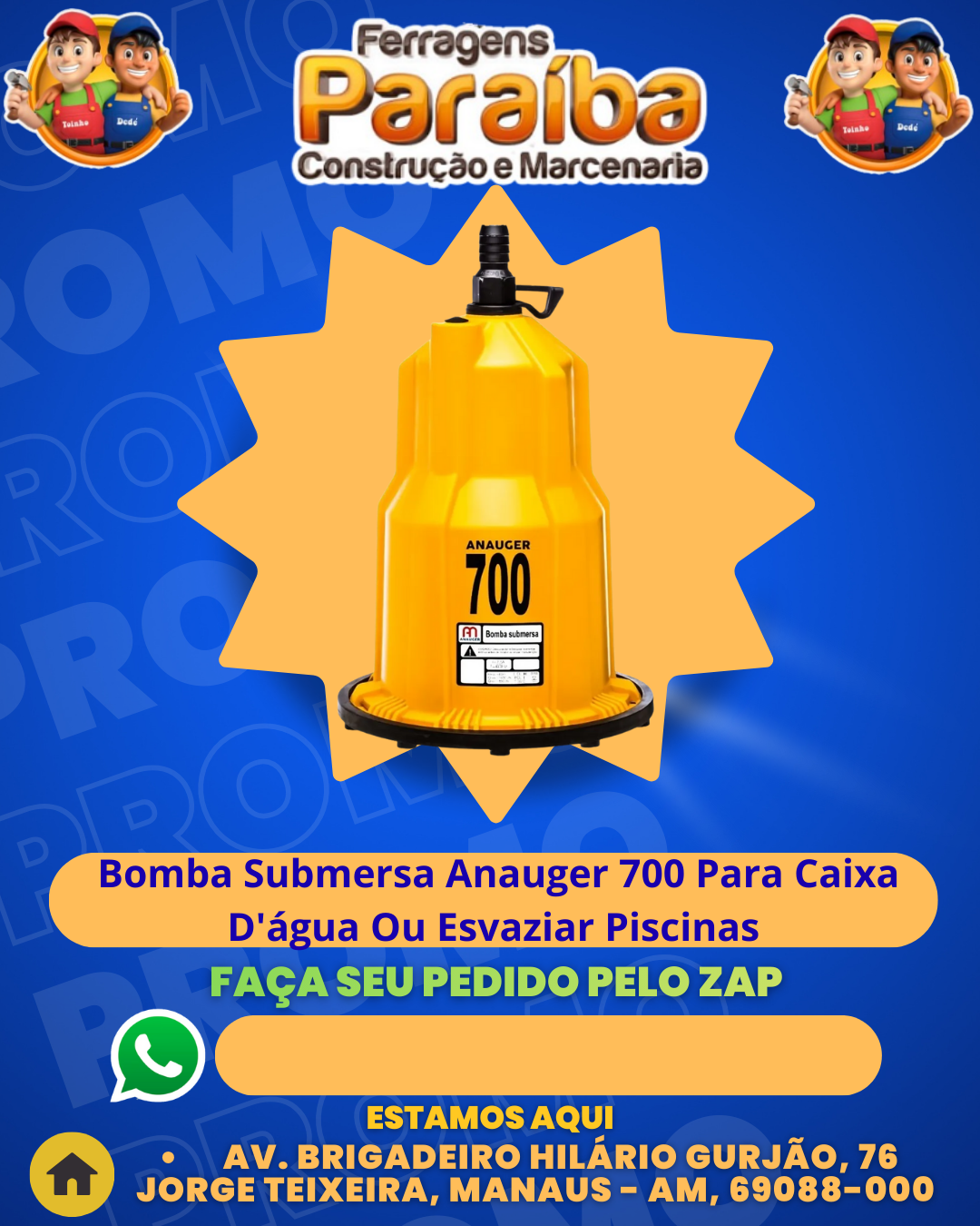 Bomba Submersa Anauger 700 Para Caixa D'аgua Ou Esvaziar Piscinas 1