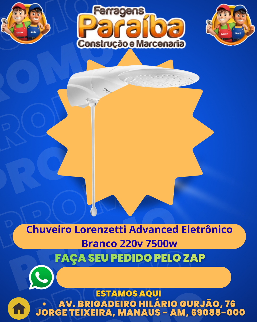 Chuveiro Lorenzetti Advanced EletrУnico Branco 220v 7500w 1