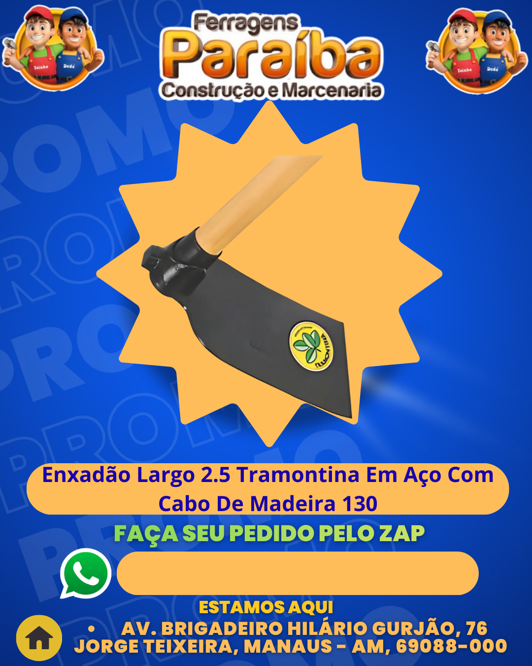 Enxad╞o Largo 2.5 Tramontina Em AЗo Com Cabo De Madeira 130 1