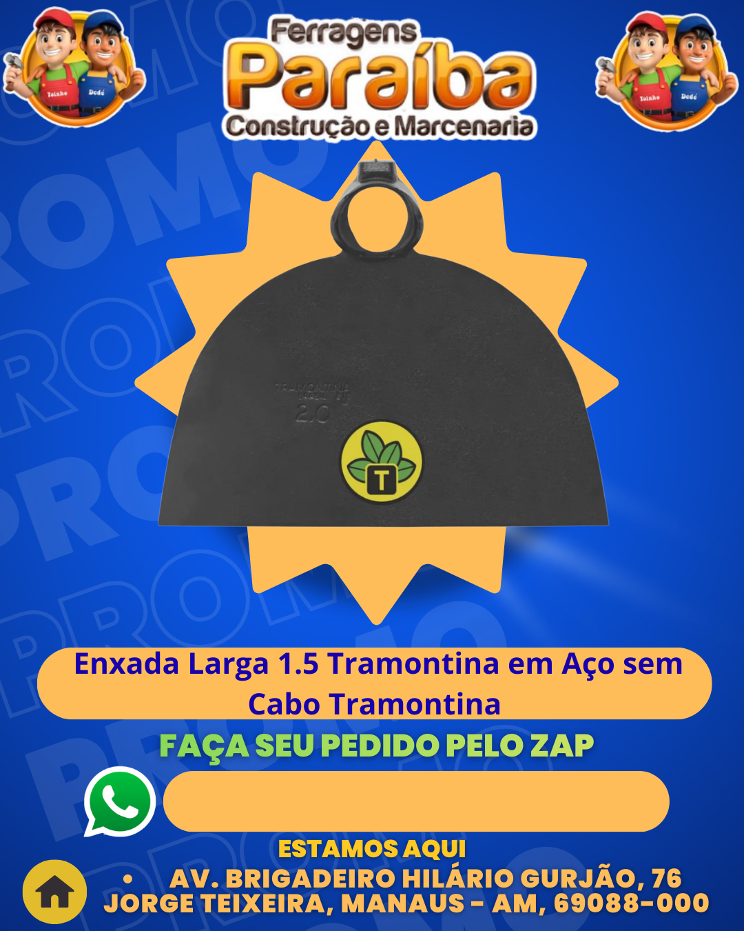 Enxada Larga 1.5 Tramontina em AЗo sem Cabo Tramontina 1