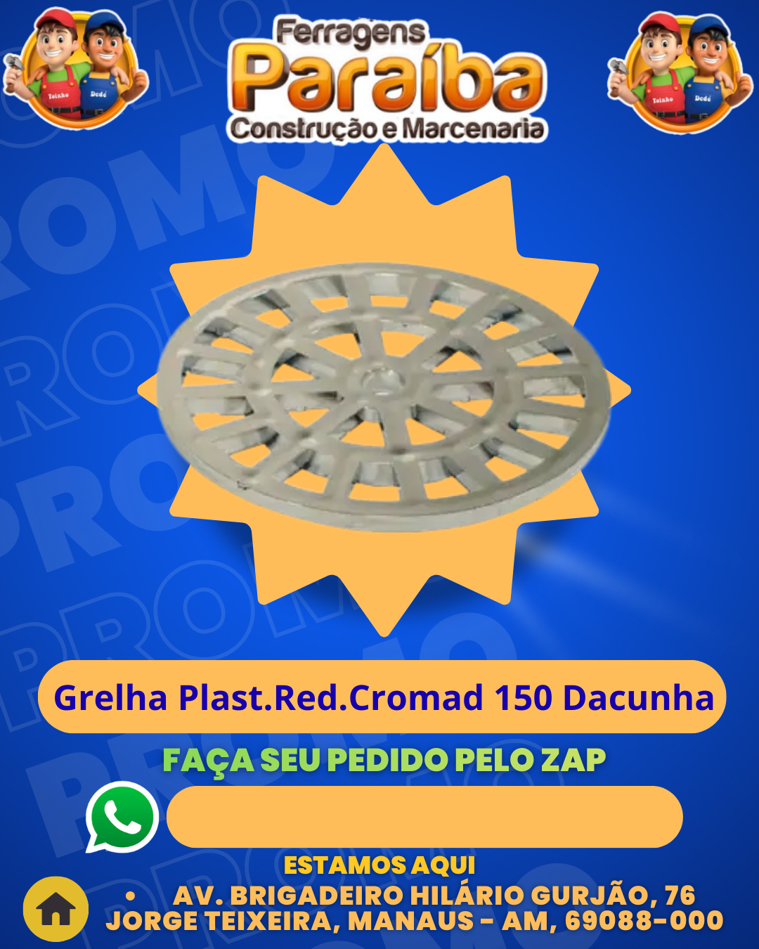 Grelha Plast.Red.Cromad 150 Dacunha 1