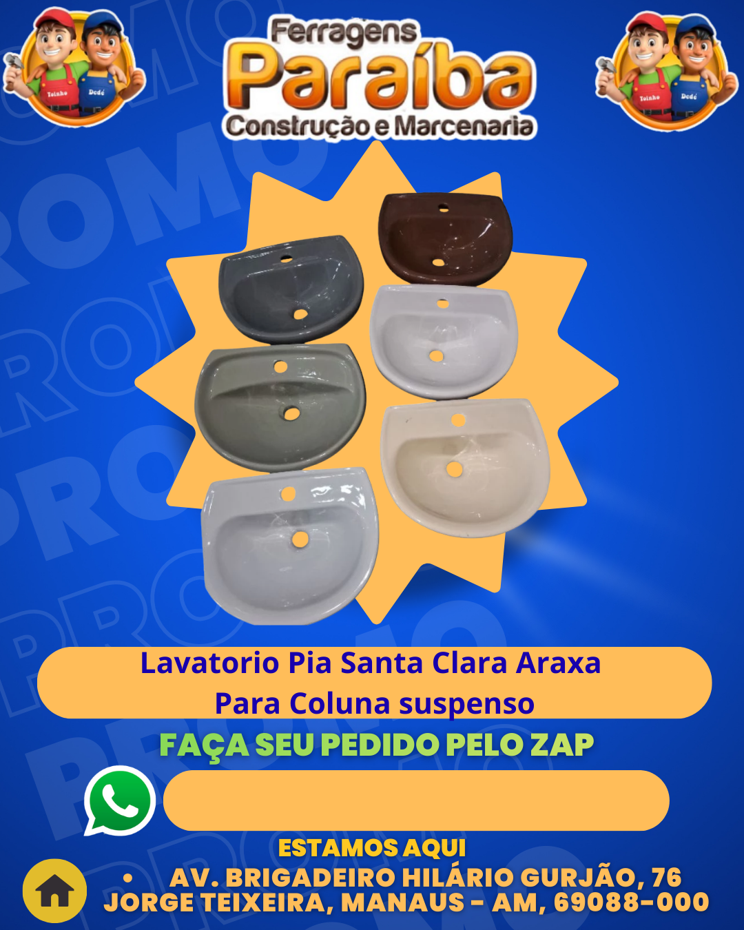 Lavatorio Pia Santa Clara Araxa Para Coluna suspenso 1