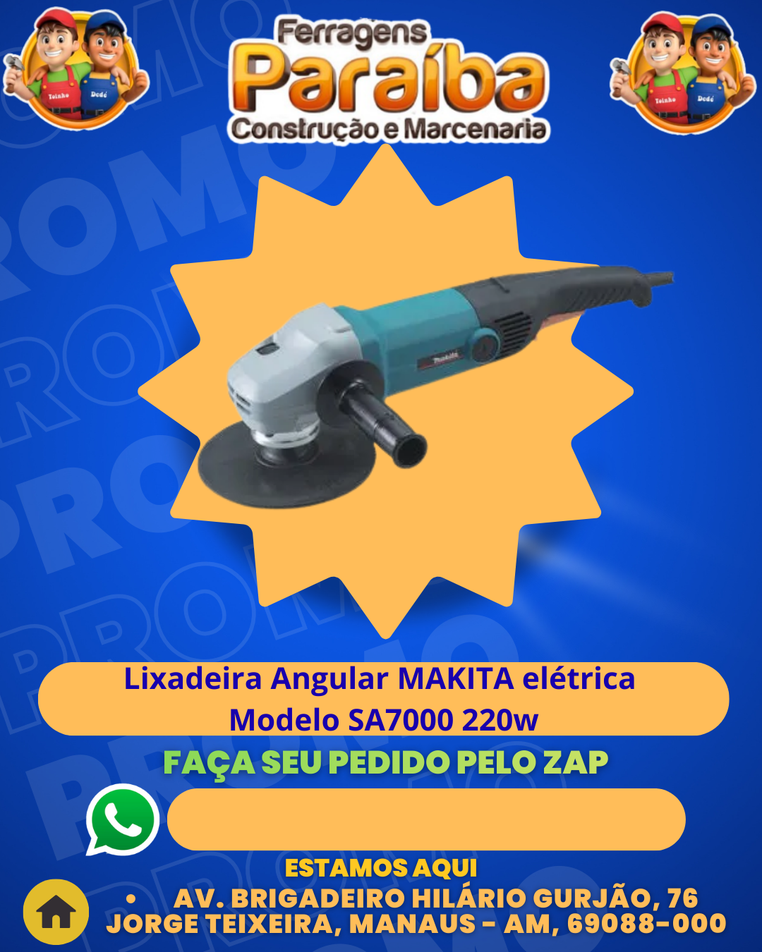 Lixadeira Angular MAKITA elВtrica - Modelo SA7000 220w 1