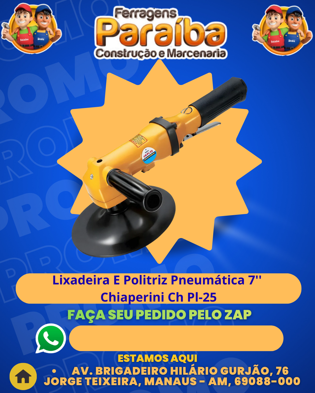 Lixadeira E Politriz Pneumаtica 7'' Chiaperini Ch Pl-25 1