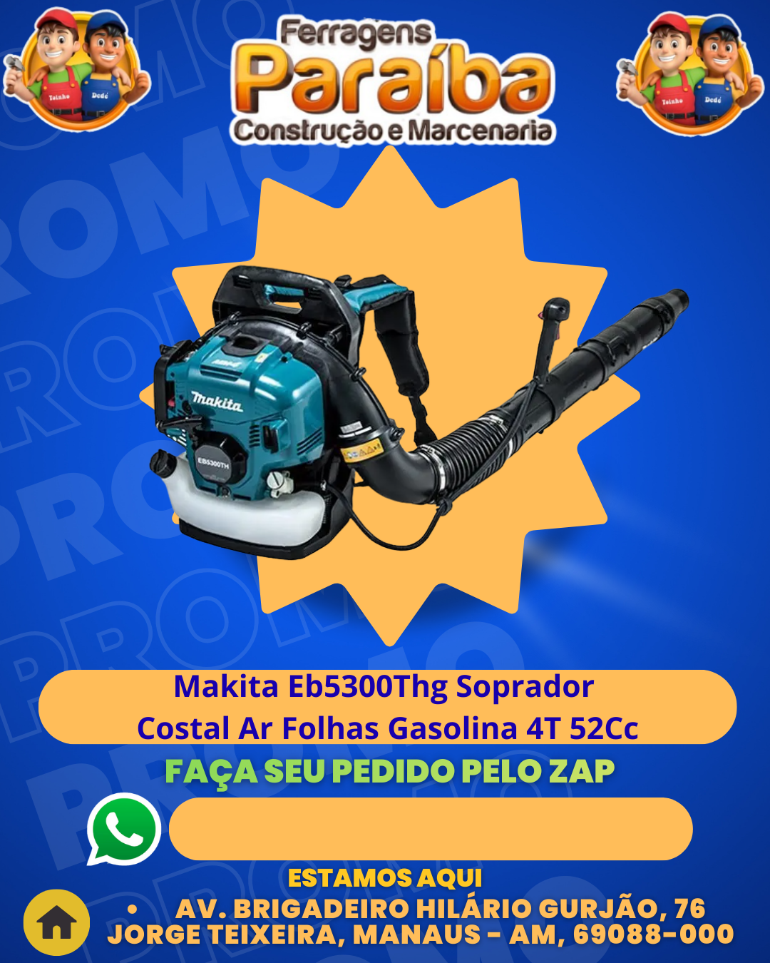Makita Eb5300Thg Soprador Costal Ar Folhas Gasolina 4T 52Cc 1