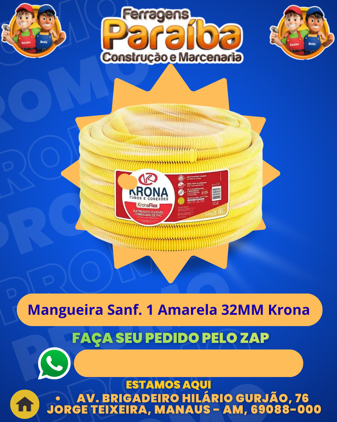 Mangueira Sanf. 1 Amarela 32MM Krona  1