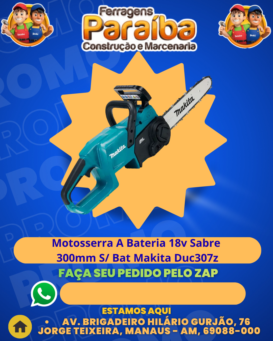 Motosserra A Bateria 18v Sabre 300mm S Bat Makita Duc307z 1