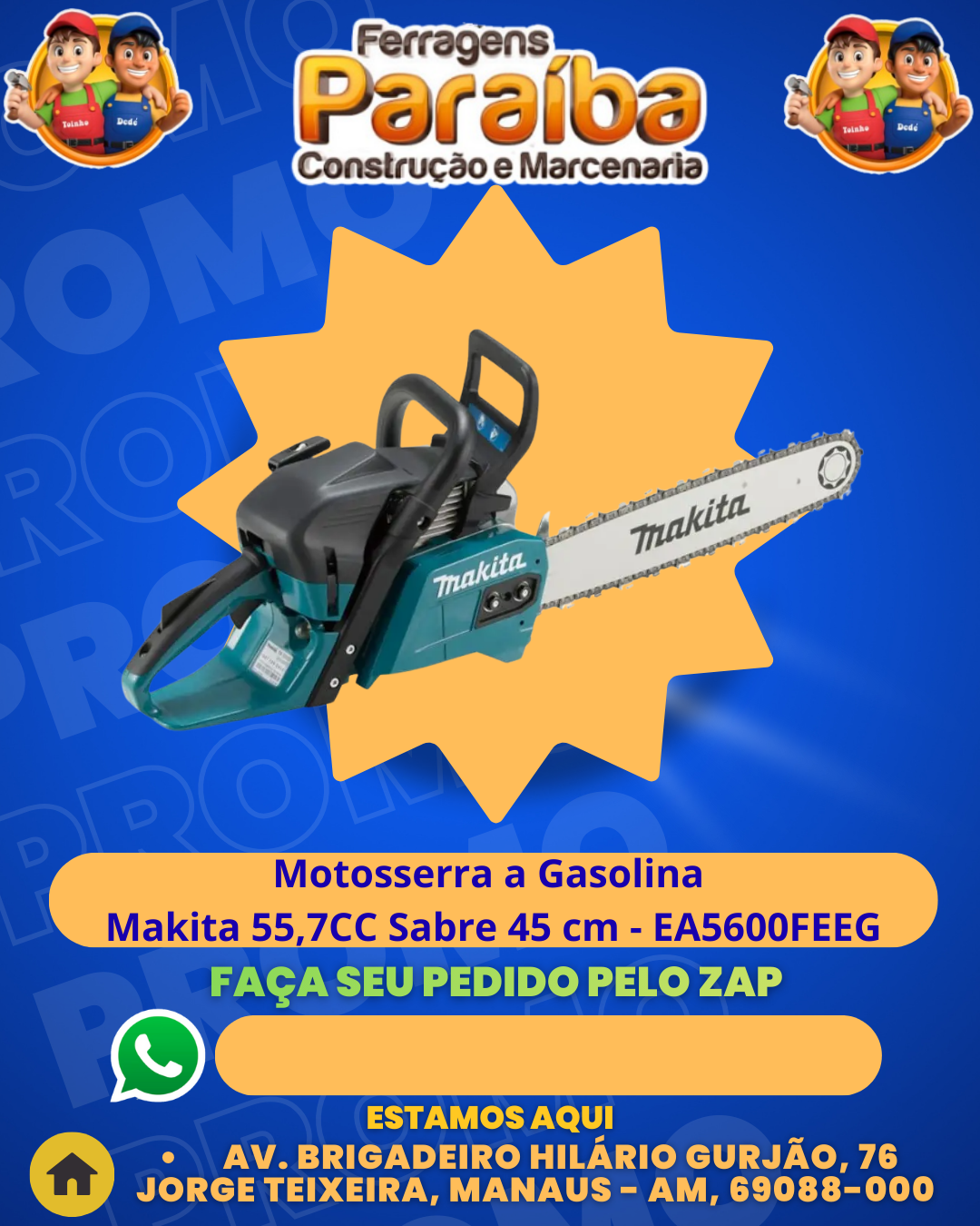 Motosserra a Gasolina Makita 55,7CC Sabre 45 cm - EA5600FEEG 1