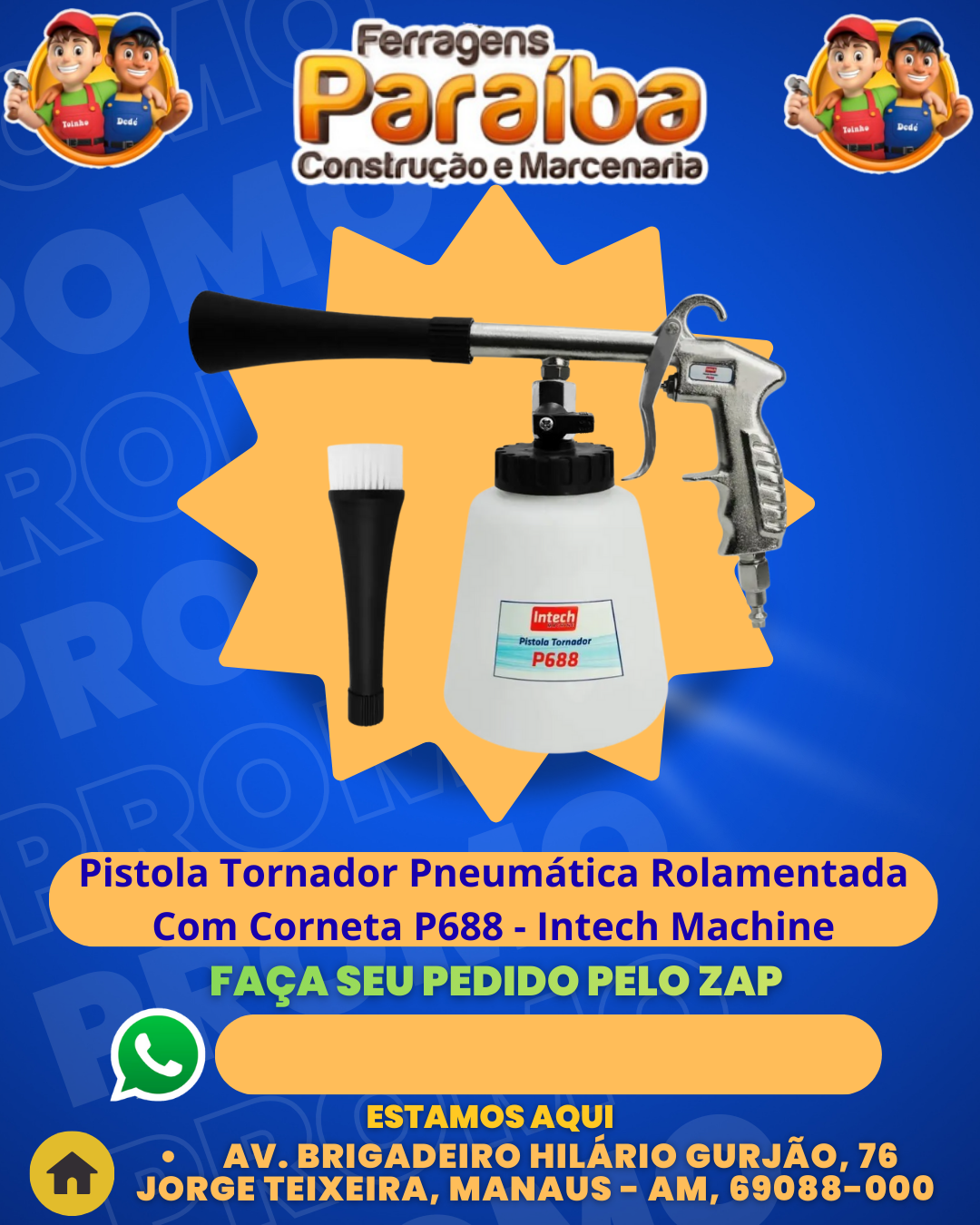 Pistola Tornador Pneumаtica Rolamentada Com Corneta P688 - Intech Machine 1