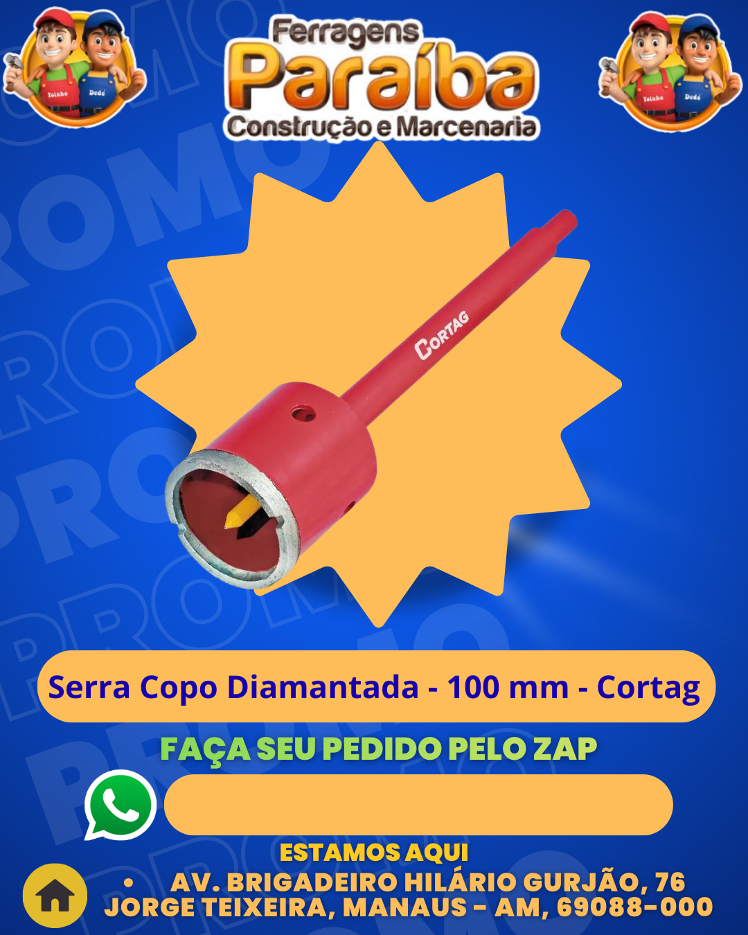 Serra Copo Diamantada - 100 mm - Cortag 1
