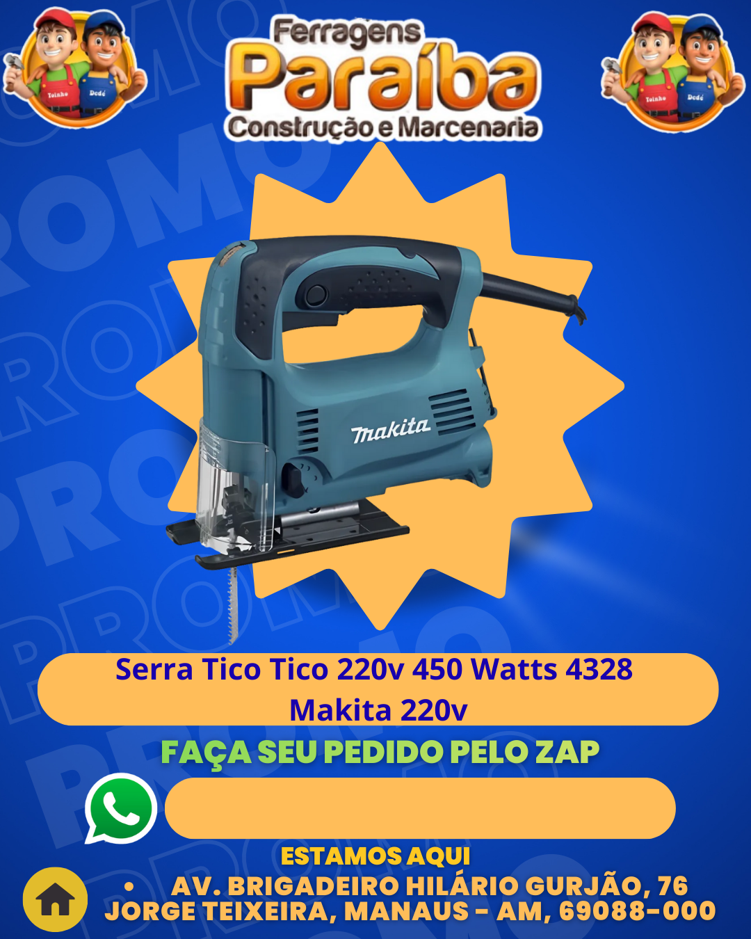 Serra Tico Tico 220v 450 Watts 4328 - Makita 220v 1