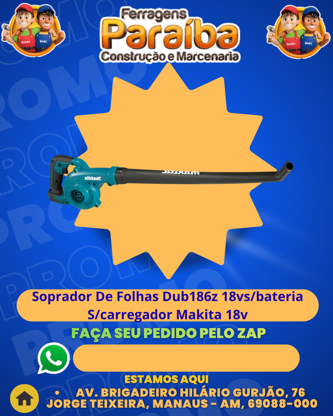 Soprador De Folhas Dub186z 18vsbateria Scarregador Makita 18v 1