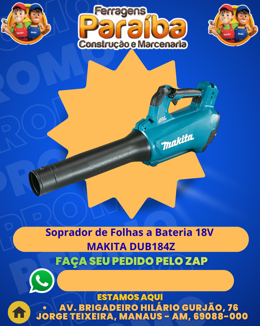 Soprador de Folhas a Bateria 18V MAKITA DUB184Z 1