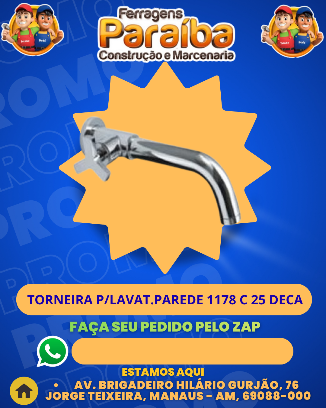 TORNEIRA PLAVAT.PAREDE 1178 C 25 DECA 1