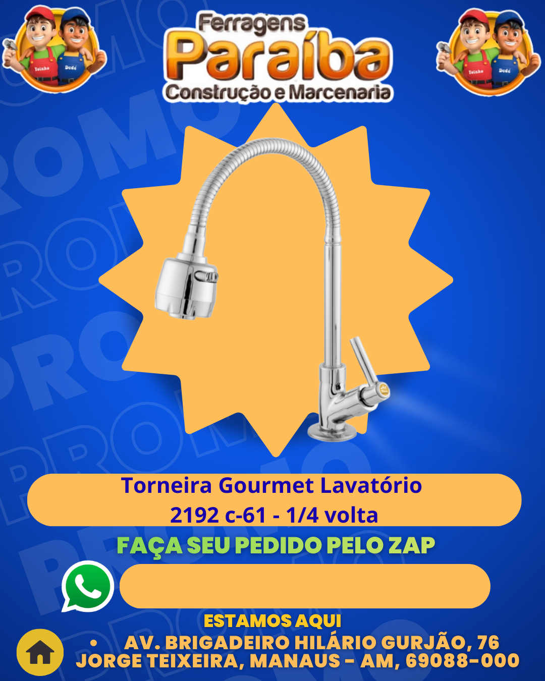 Torneira Gourmet Lavatвrio 2192 c-61 - 14 volta 1