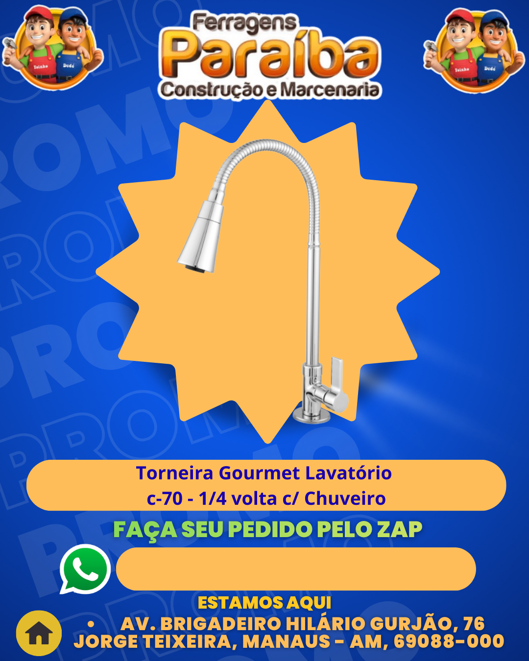 Torneira Gourmet Lavatвrio c-70 - 14 volta c Chuveiro 1