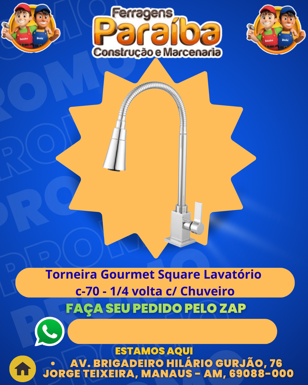 Torneira Gourmet Square Lavatвrio c-70 - 14 volta c Chuveiro 1