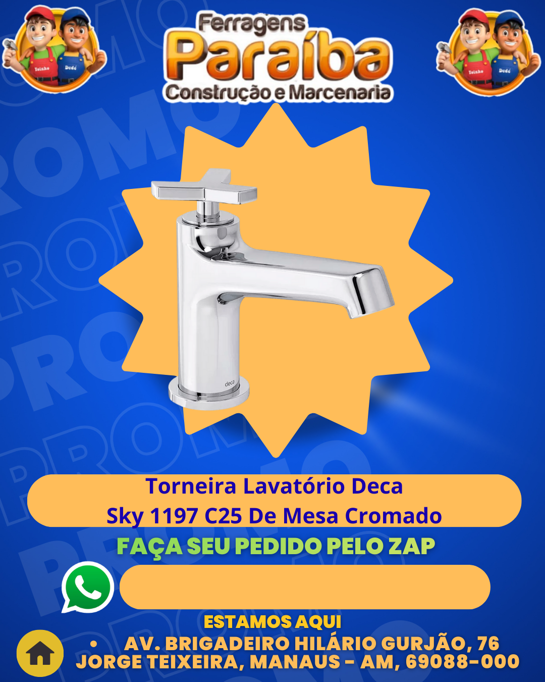 Torneira Lavatвrio Deca Sky 1197 C25 De Mesa Cromado 1